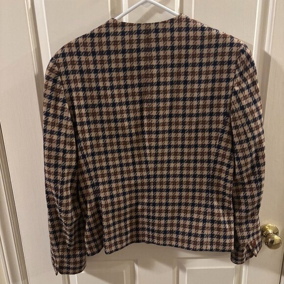 Vintage Women's Pendleton Pure Virgin Wool Plaid Blazer Jacket ~ 10 - Picture 2 of 4